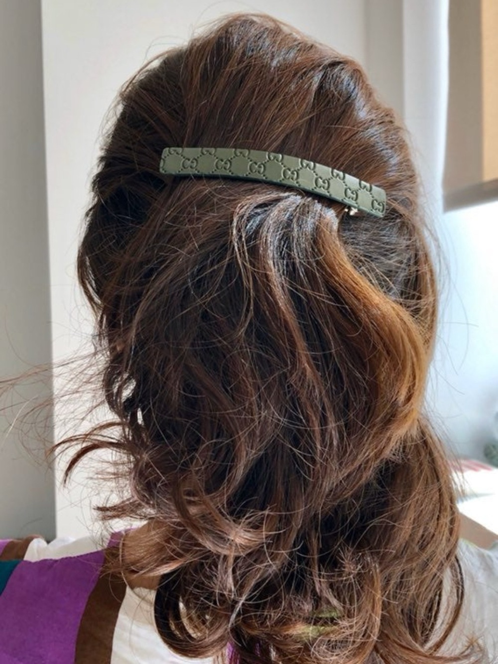 GG hair barretta hairslide clip green/gray